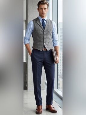 Jos. A. Bank Navy Pinstripe Dress Pants